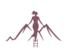 Your Worth Rising logo shows a silhouette of a women climbing a ladder to get to the top of a mountain range